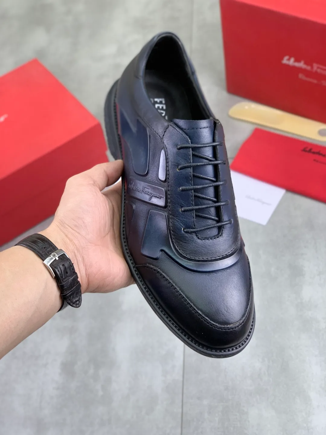 Men's Men's Shoes P560💰[New Style] Water-dyed Niuli 🆘[Salvatore Ferragamo] Ferragamo's latest casual business leather shoes for men! Listed simultaneously! The fabric is made of specially imported original calfskin, the lining is made of imported water-dyed cowhide, and the original combination outsole is absolutely luxurious and leads the fashion trend. Matching code: 39-44 (45 customized) 5️⃣ colors available